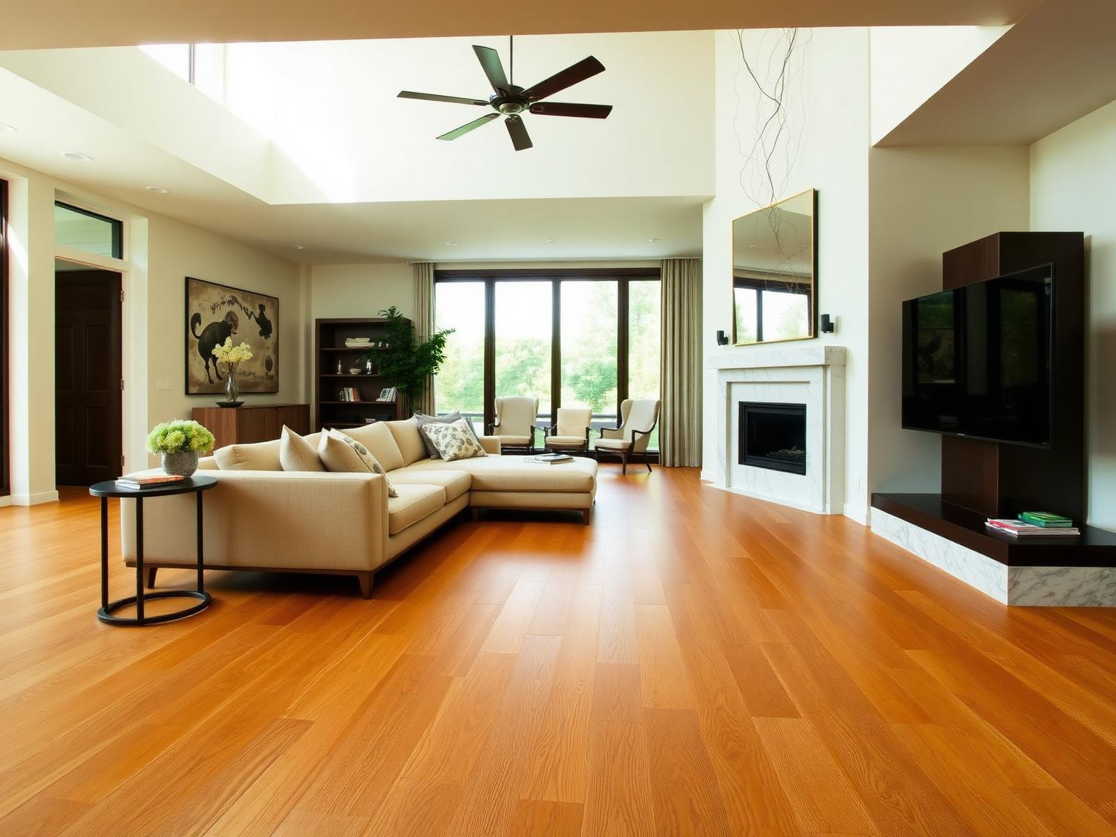 Luxury vinyl plank in a main living space.